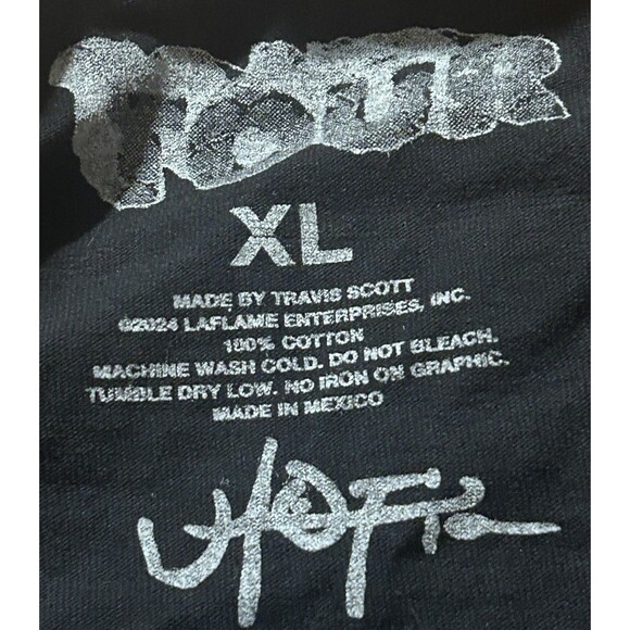 Travis Scott Circus Maximus Tour Tee Black Graphic Lightning Flower Shirt XL - Picture 4 of 5